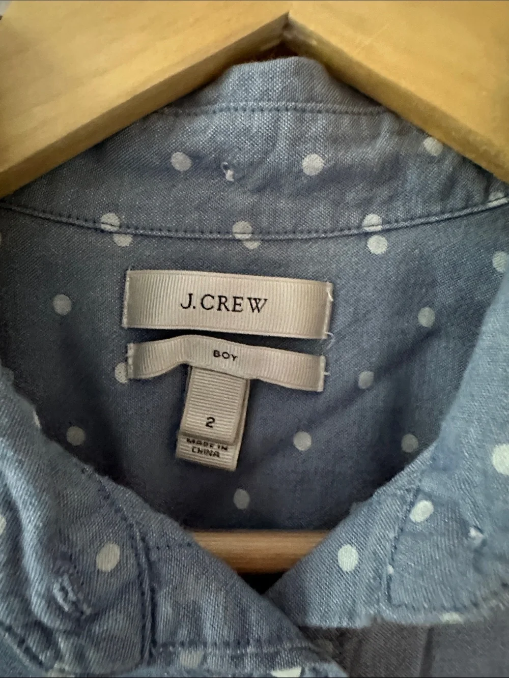 J. Crew Blue Polka Dot Button-Down Shirt Size 2